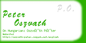 peter oszvath business card